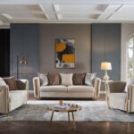 L1725 - CHANEL 3 Pc living Set Taupe