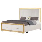 Obsession King Bed White & Gold