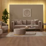 ELIZA Beige&Gold Sofa Set (3+2+1)