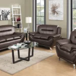 076 – Stationary Sofa Set (brown)