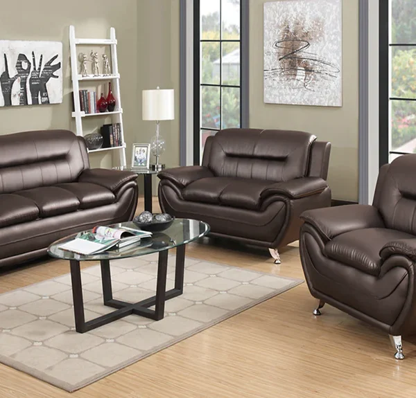 076 – Stationary Sofa Set (brown)