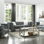 1782 STATIONARY SOFA SET(GREY)