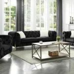 1782 -STATIONARY SOFA SET – BLACK