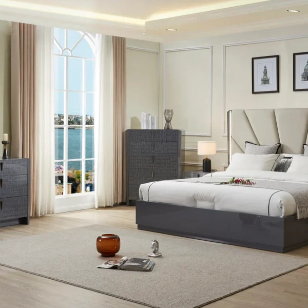 2402- BEDROOM SET (GREY)