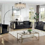 384 – STATIONARY SOFA SET – BLACK