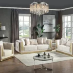 384 – STATIONARY SOFA SET – BEIGE