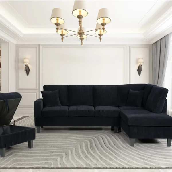 9937 – SECTIONAL SET- BLACK