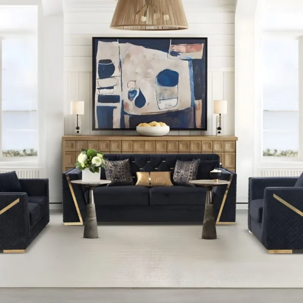 YF07 – STATIONARY SOFA SET – BLACK