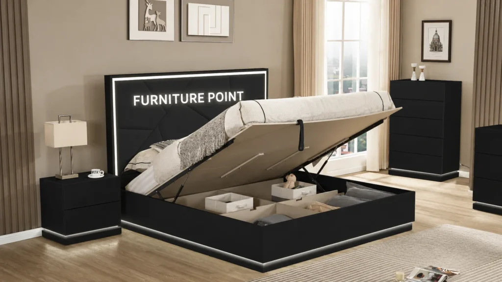 Black Lift-Top Bedroom Set