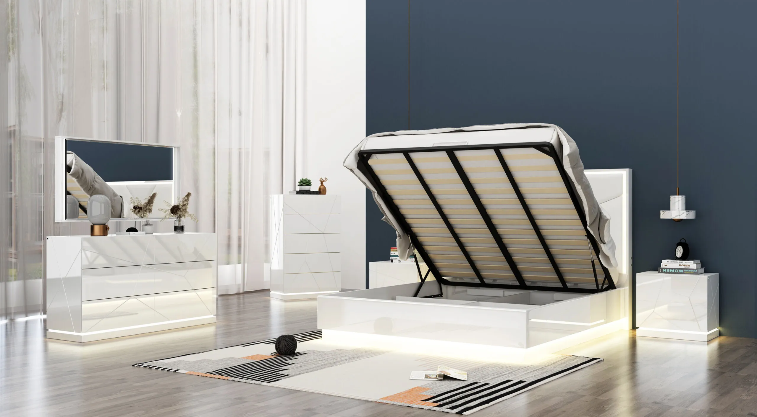 Richmond White Lift-Top Bedroom Set Richmond White Lift-Top Bedroom Set