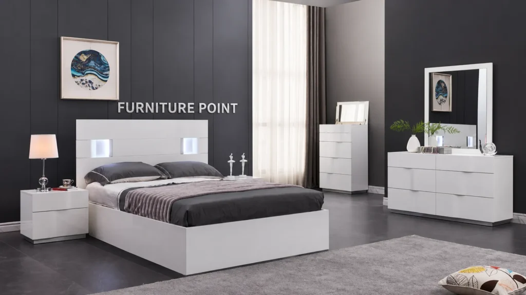 White Lift-Top Bedroom Set