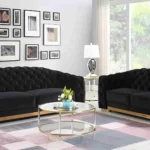 Zara Black Gold Sofa Set