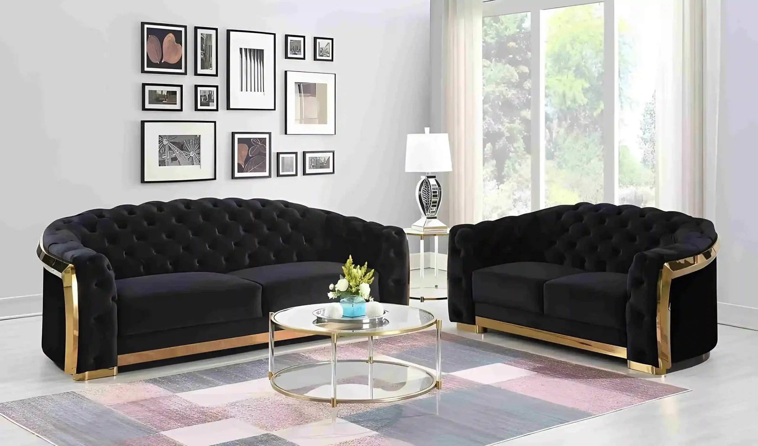 Zara – Black Gold Sofa Set Zara Black Gold Sofa Set