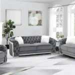 Zara Grey Silver Sofa Set