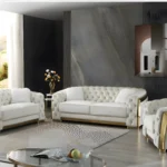 Zara Beige Gold Sofa Set